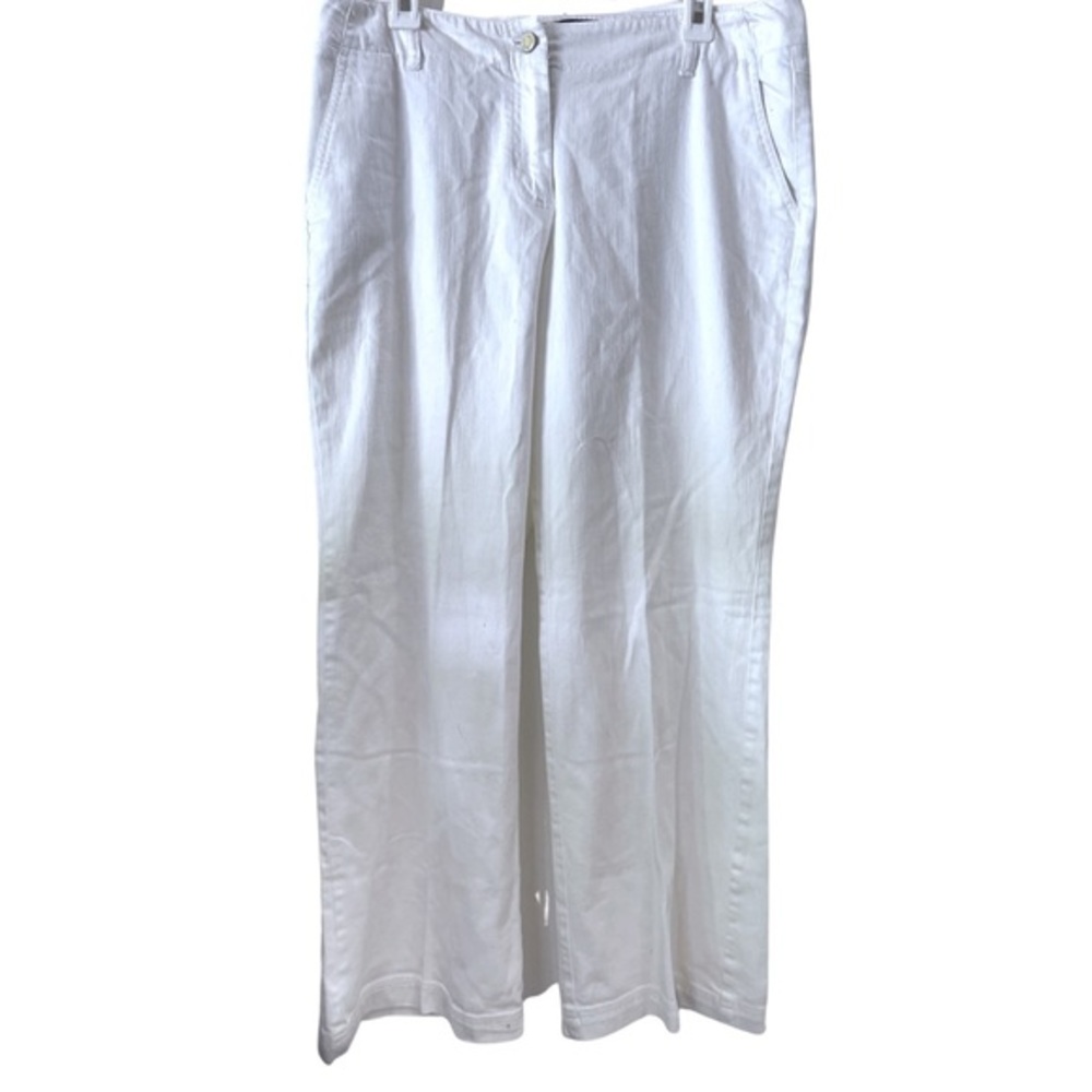 Talbots Petites cotton spandex Stretch‎ White Wide Leg Jeans